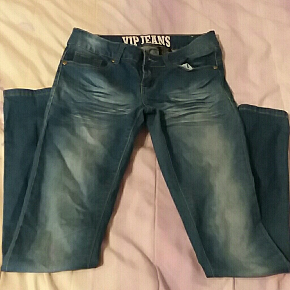 Blue denim skinny jeans